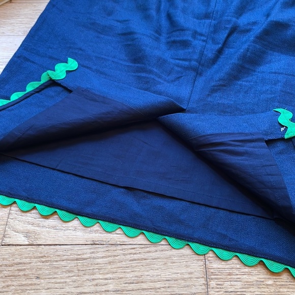J Crew linen pencil skirt navy size 10 - Picture 8 of 9